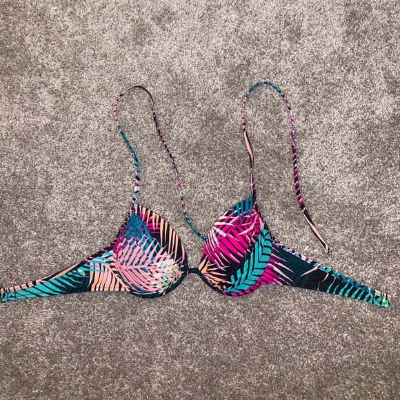 Shade & Shore Mulicolor Tropical Bikini top sz 34B - Picture 4 of 11